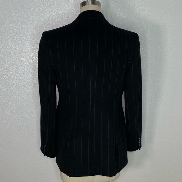 MaxMara black pin stripe wool blazer jacket 4 - Picture 8 of 11
